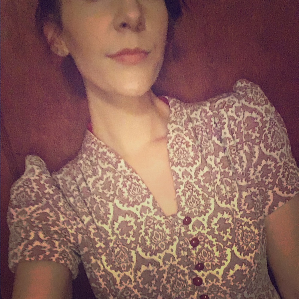 1950’s vintage a-line knit pattern dress
